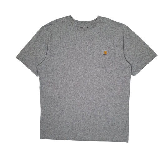 CARHARTT Grey T Shirt Tee Short Sleeve Cotton Mens LT