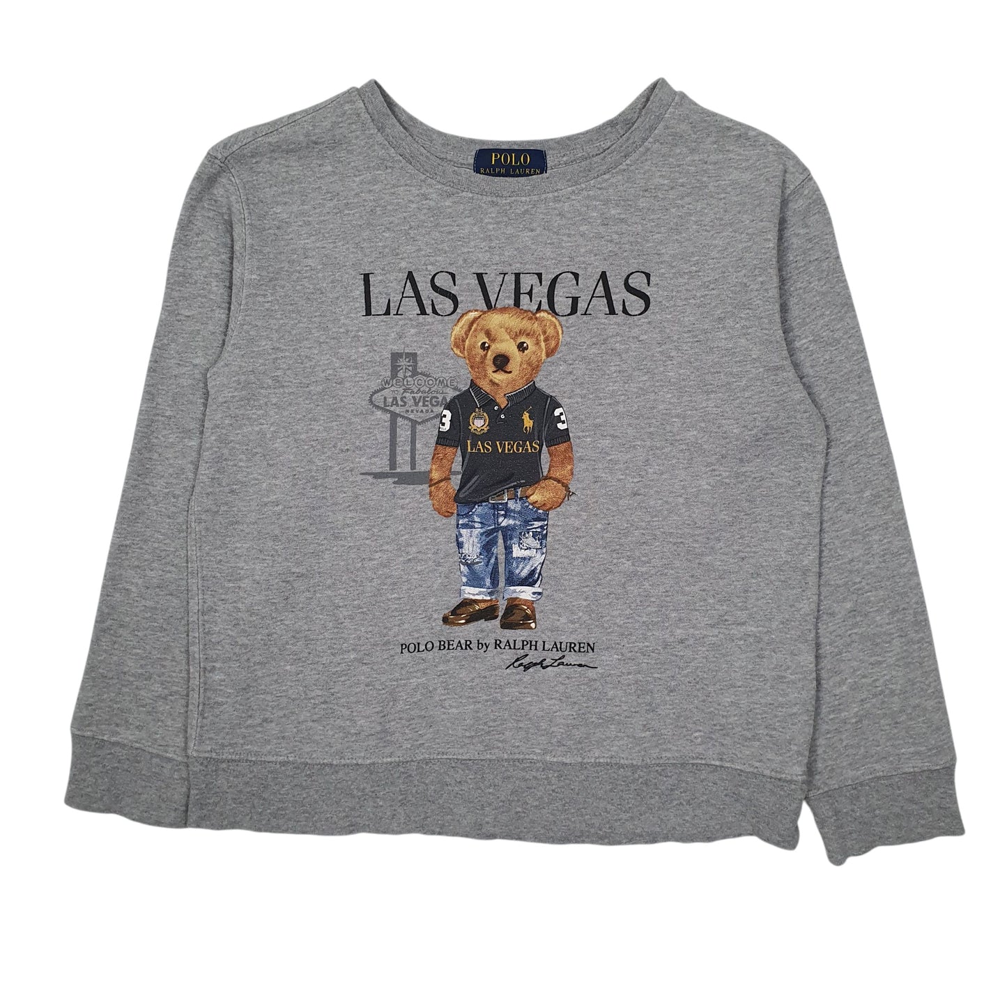 POLO RALPH LAUREN Crewneck Polo Bear Las Vegas Jumper Sweatshirt Womens S