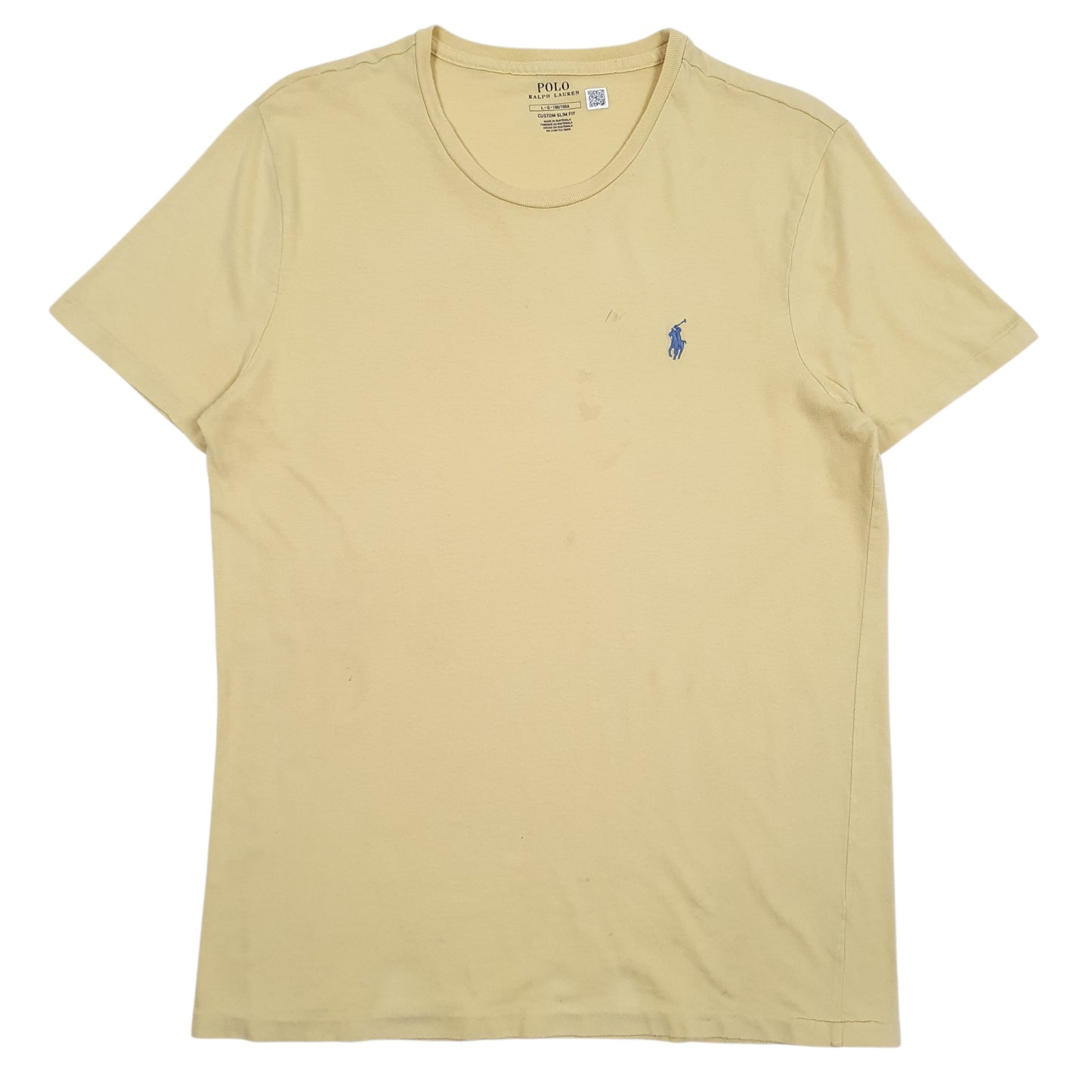 POLO RALPH LAUREN Yellow T Shirt Tee Short Sleeve Cotton Mens L