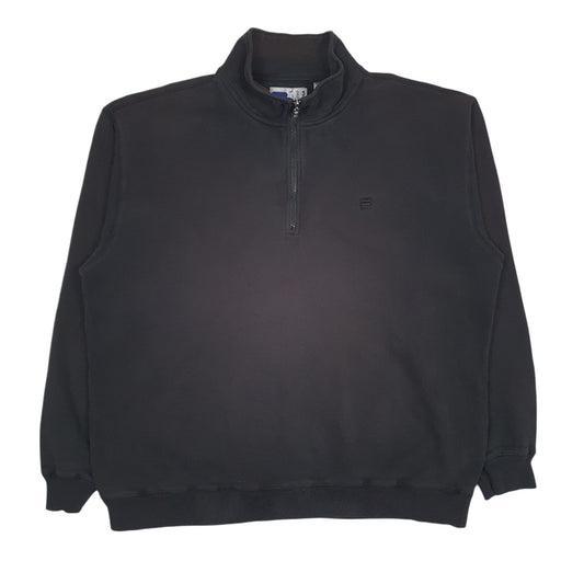 FILA Quarter Zip Cotton Blend Jumper Sweatshirt Mens XXL