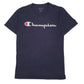 CHAMPION Navy T Shirt Tee Spellout Short Sleeve Cotton Mens S