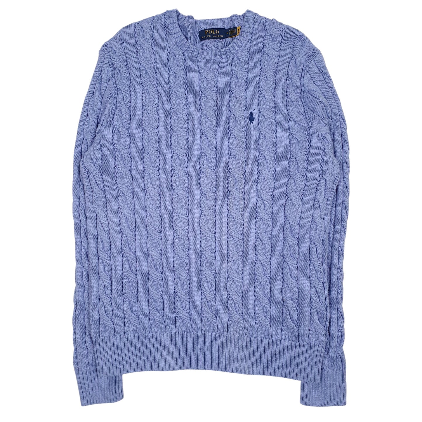 POLO RALPH LAUREN Crewneck Cable Knit Jumper Sweatshirt Mens M