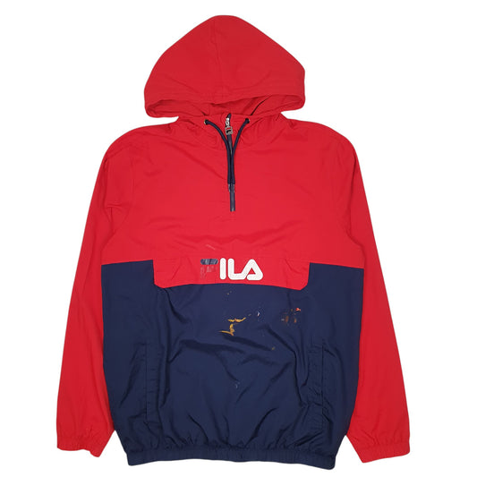 FILA Windbreaker Jacket Coat Half Zip Pullover Mens S