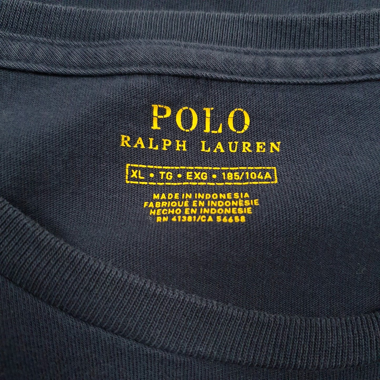 POLO RALPH LAUREN Navy T Shirt Tee Short Sleeve Cotton Mens XL
