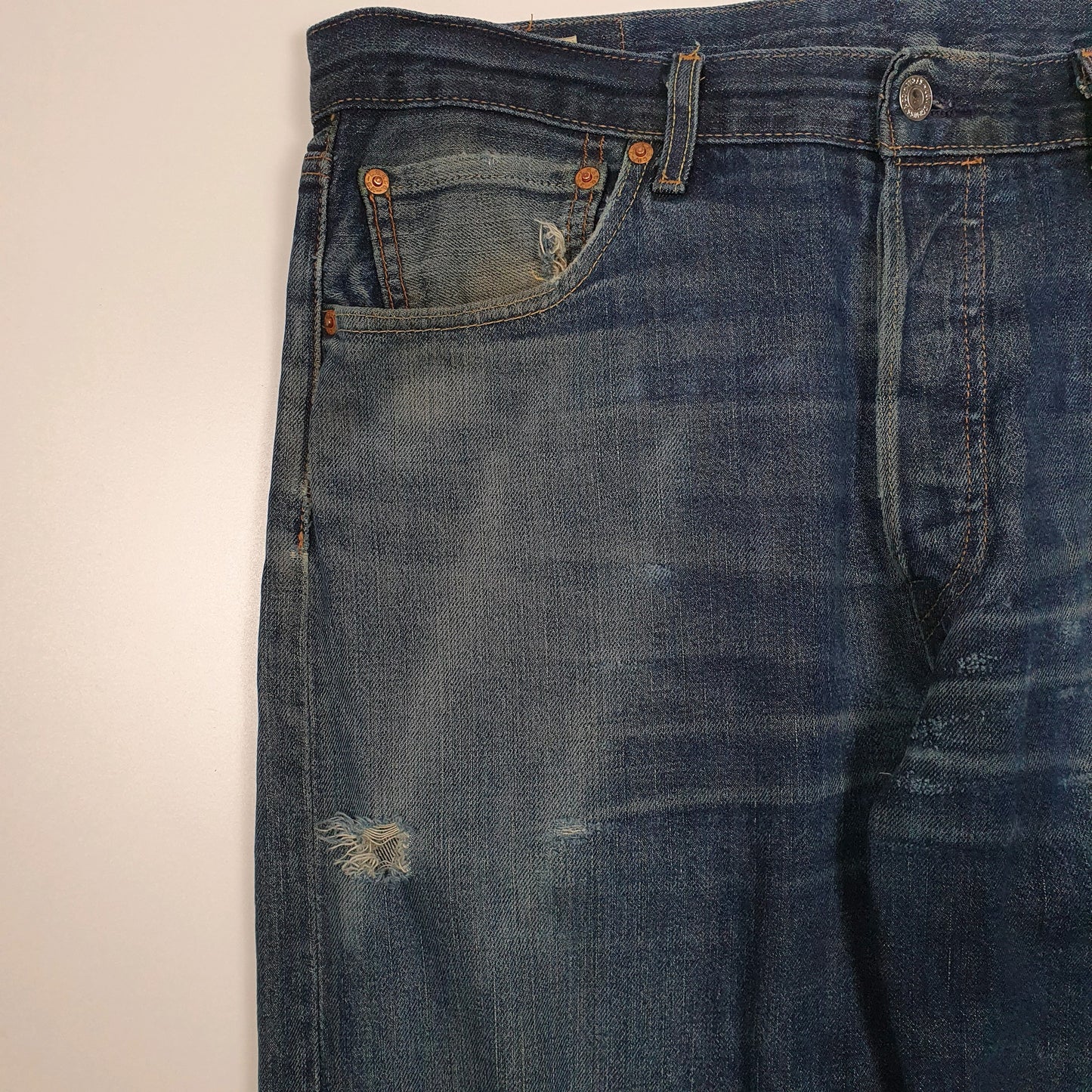 LEVIS 501 Jeans Original Fit Blue Denim Trousers Mens W36 L32