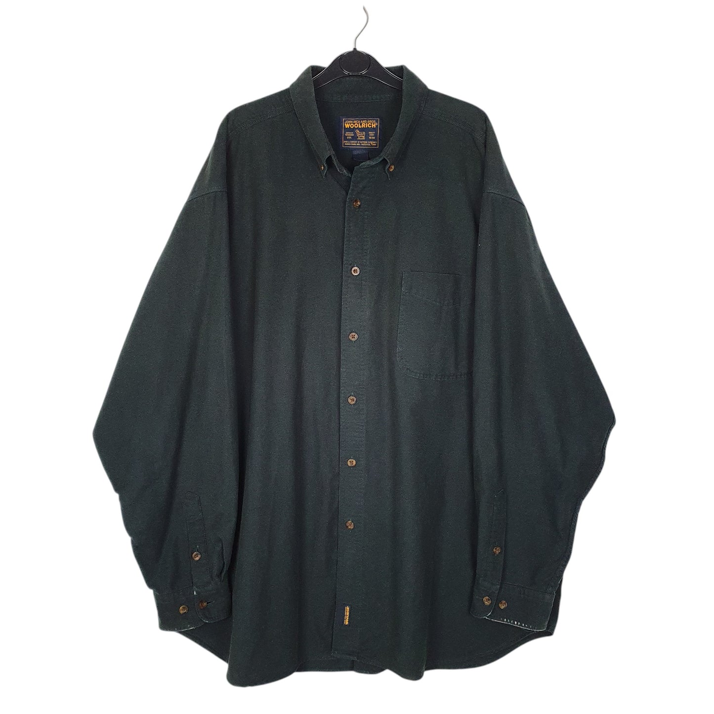 WOOLRICH Green Shirt Long Sleeve Casual Cotton Mens XXL
