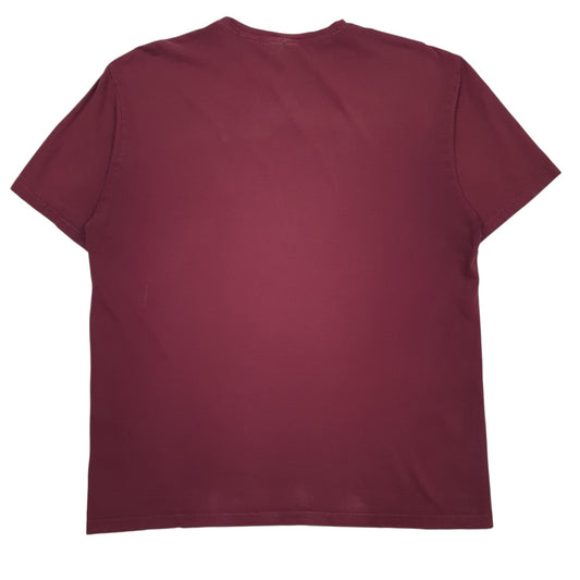 POLO RALPH LAUREN Burgundy T Shirt Tee Vintage 90s Short Sleeve Cotton Mens M
