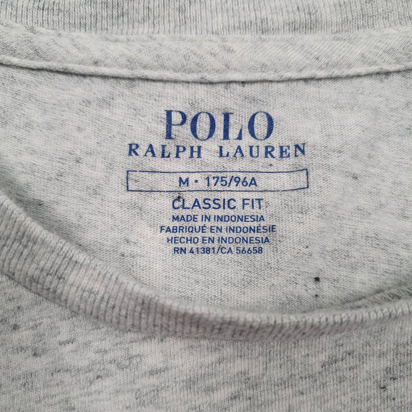 POLO RALPH LAUREN Grey T Shirt Tee Short Sleeve Cotton Mens M