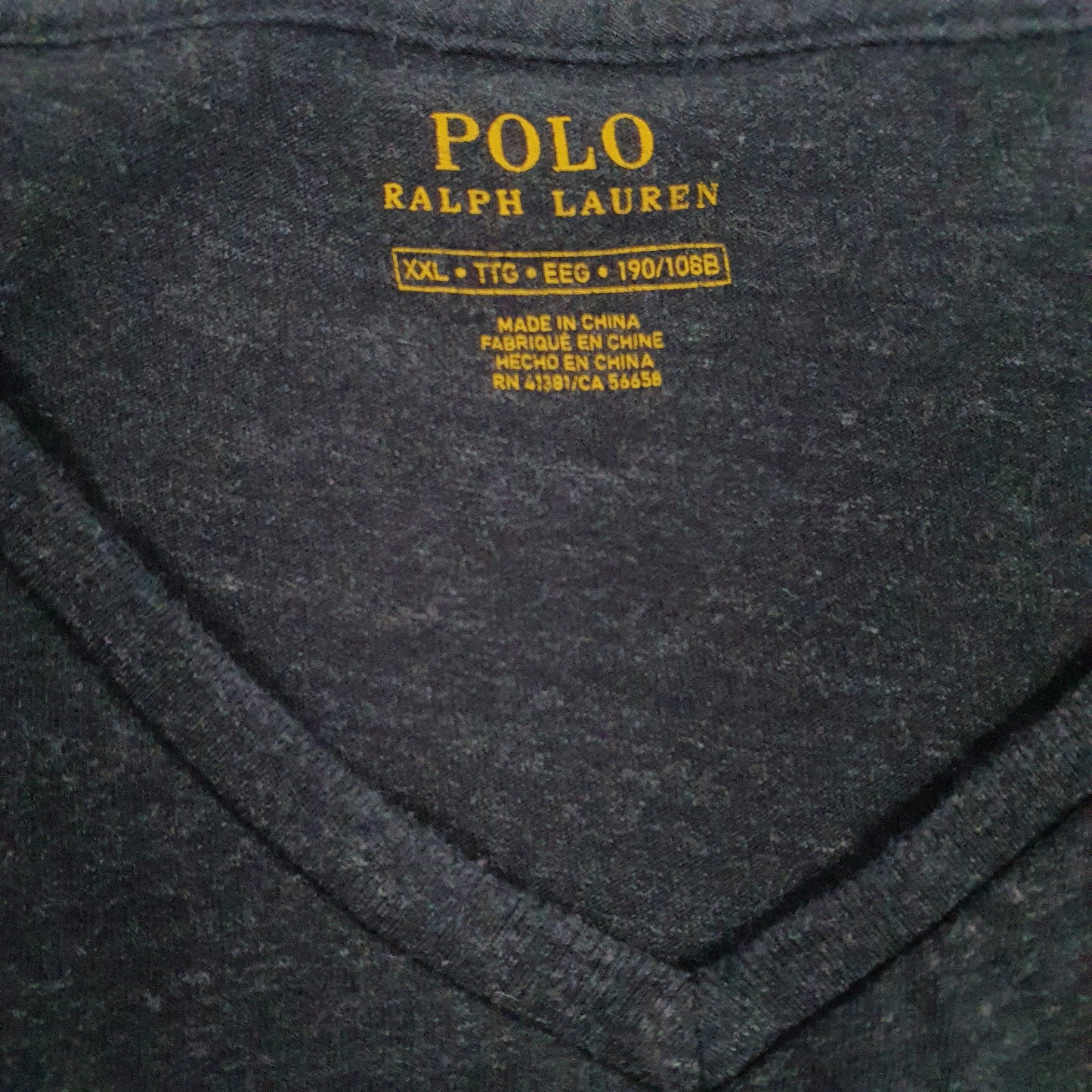 POLO RALPH LAUREN Grey T Shirt Tee Short Sleeve Cotton Mens XXL
