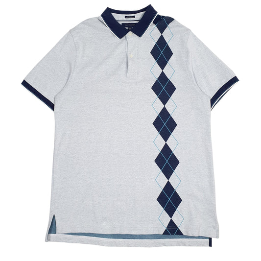 TOMMY HILFIGER Grey Polo Shirt Short Sleeve Cotton Mens XL