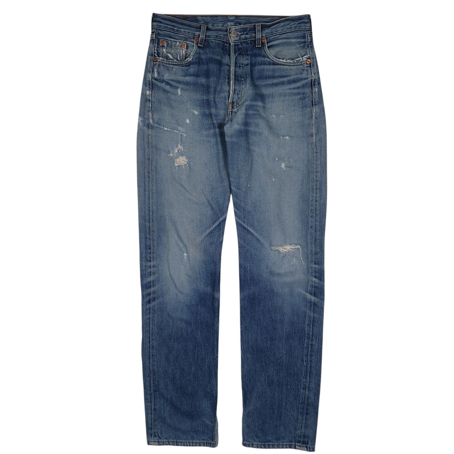 LEVIS 501 Jeans Original Fit Blue Denim Trousers Mens Vintage 90s W31 L34