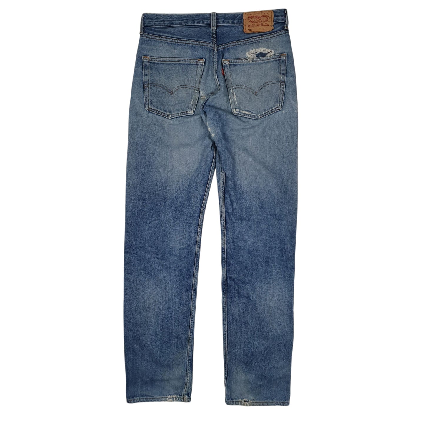 LEVIS 501 Jeans Original Fit Blue Denim Trousers Mens Vintage 90s W31 L34