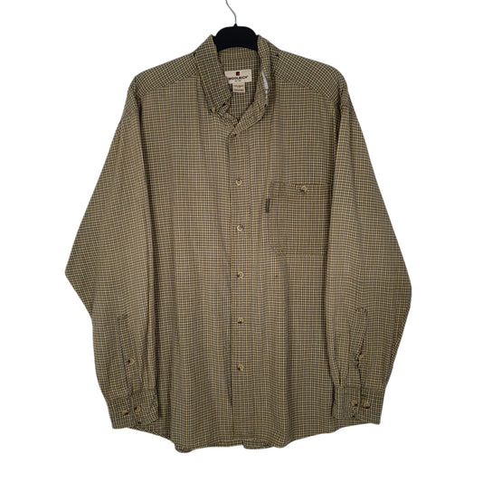 WOOLRICH Yellow Check Shirt Long Sleeve Casual Cotton Mens L