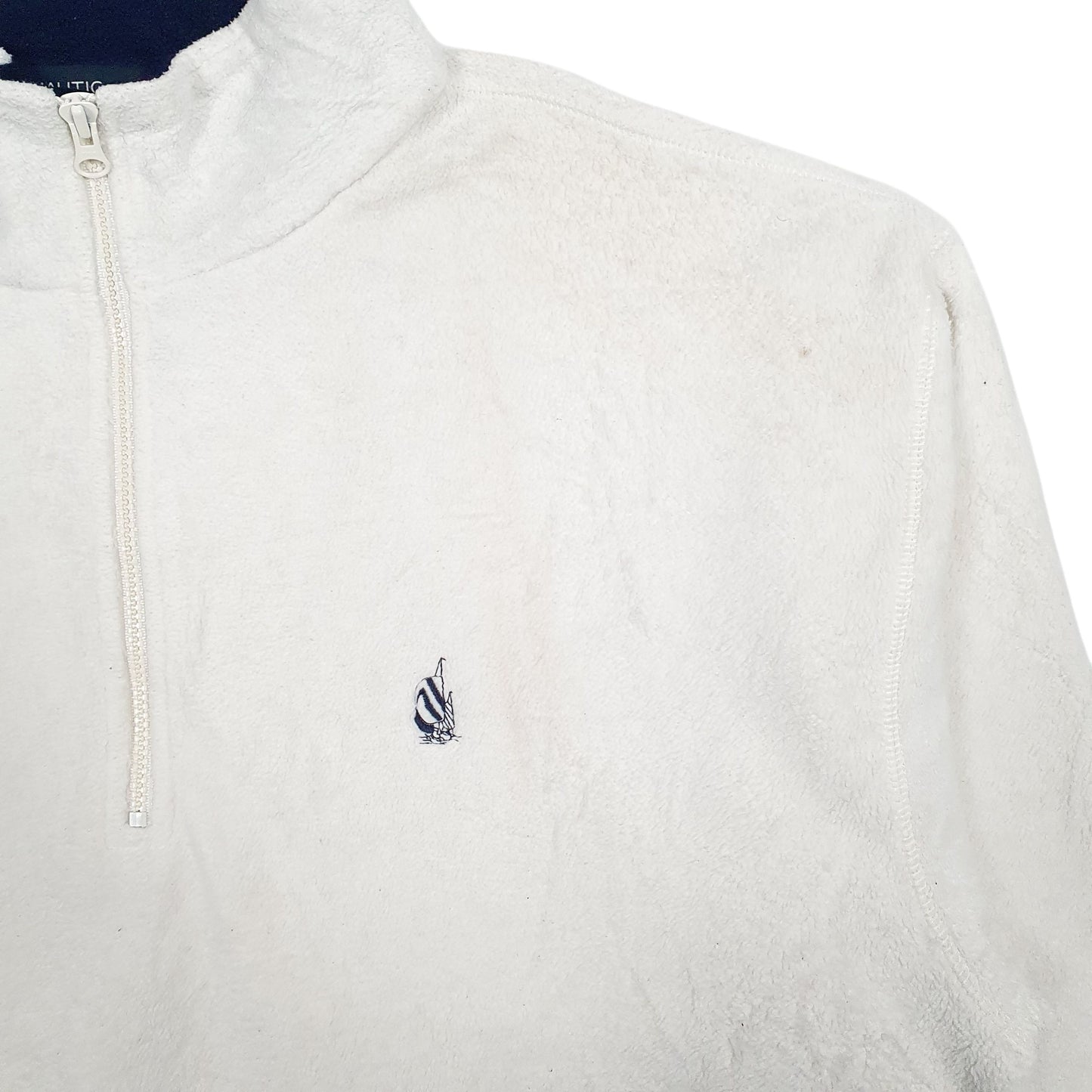 NAUTICA Quarter Zip Vintage 90s Made In USA Fleece Jumper Mens XL
