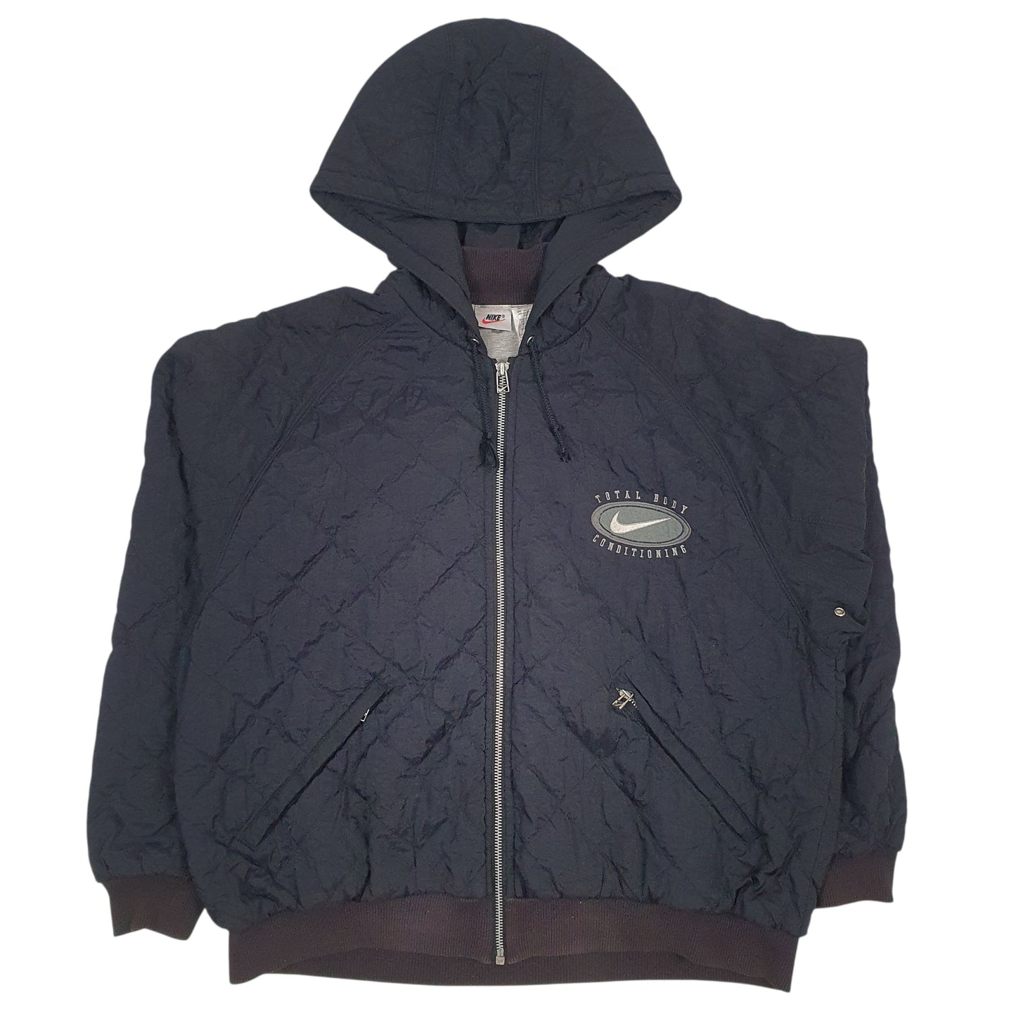 NIKE Total Body Conditioning Padded Windbreaker Jacket Coat Vintage 90s Womens M