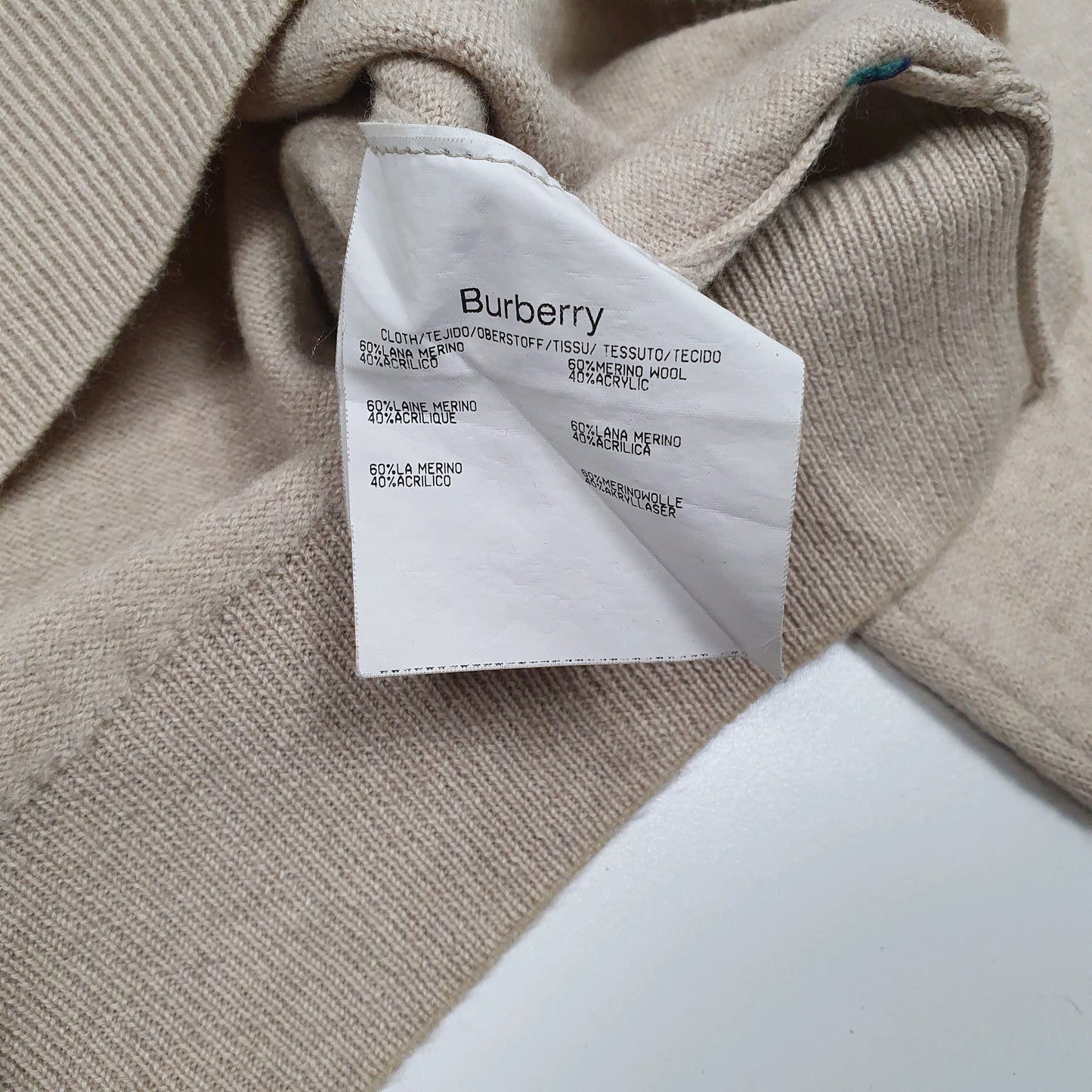 BURBERRY Crewneck Wool Jumper Sweatshirt Mens S