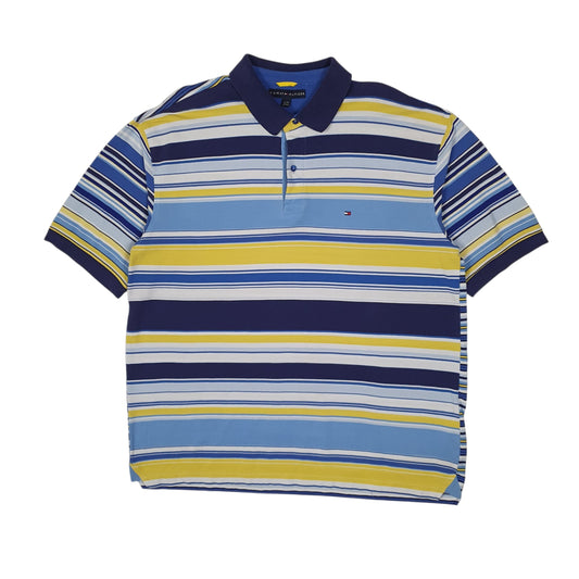 TOMMY HILFIGER Blue Polo Shirt Short Sleeve Cotton Mens XL