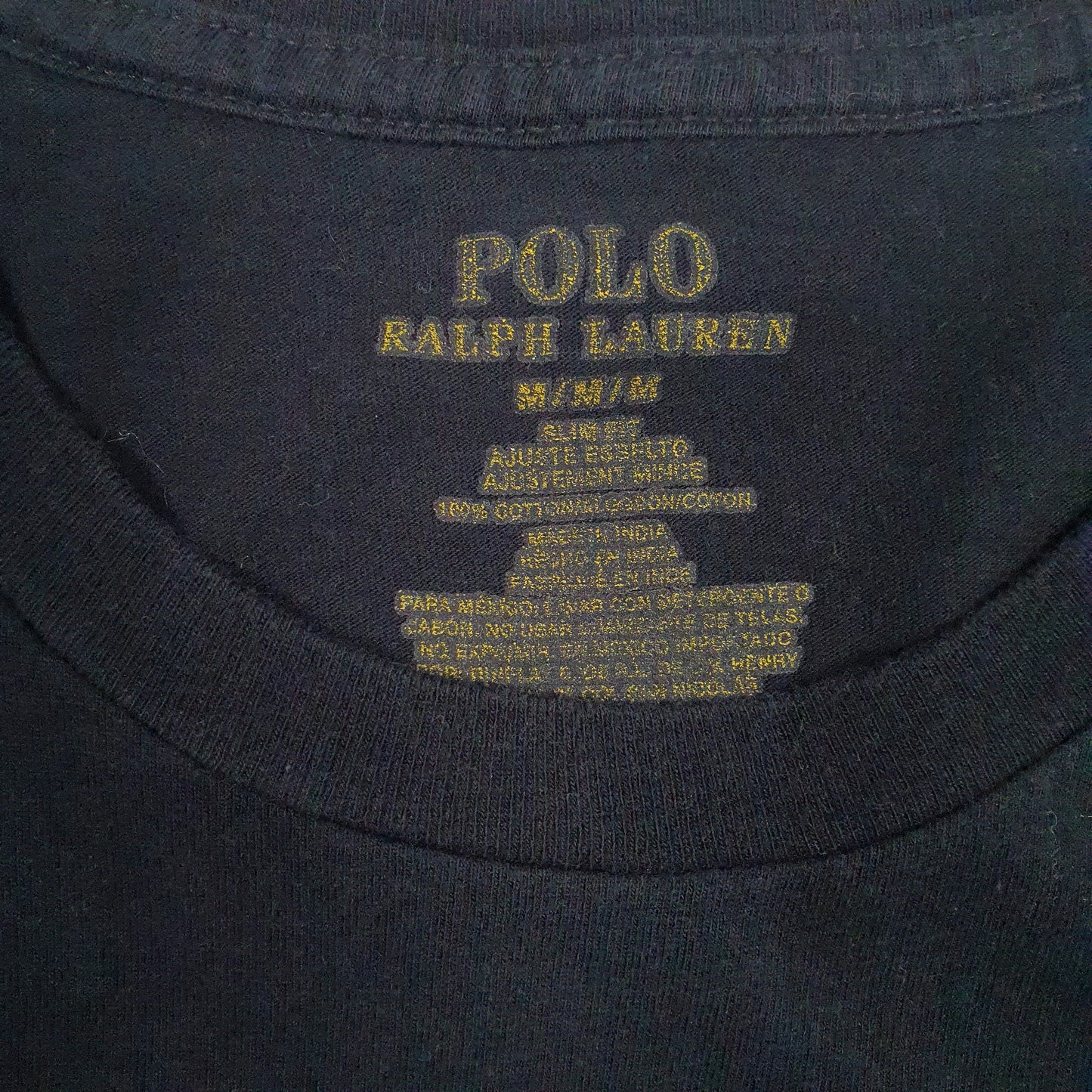 POLO RALPH LAUREN Black T Shirt Tee Short Sleeve Cotton Mens M