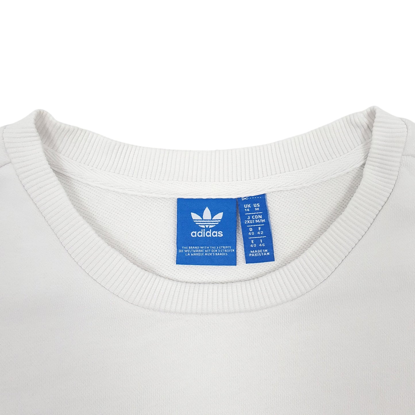 Mens White Adidas  Crewneck Jumper