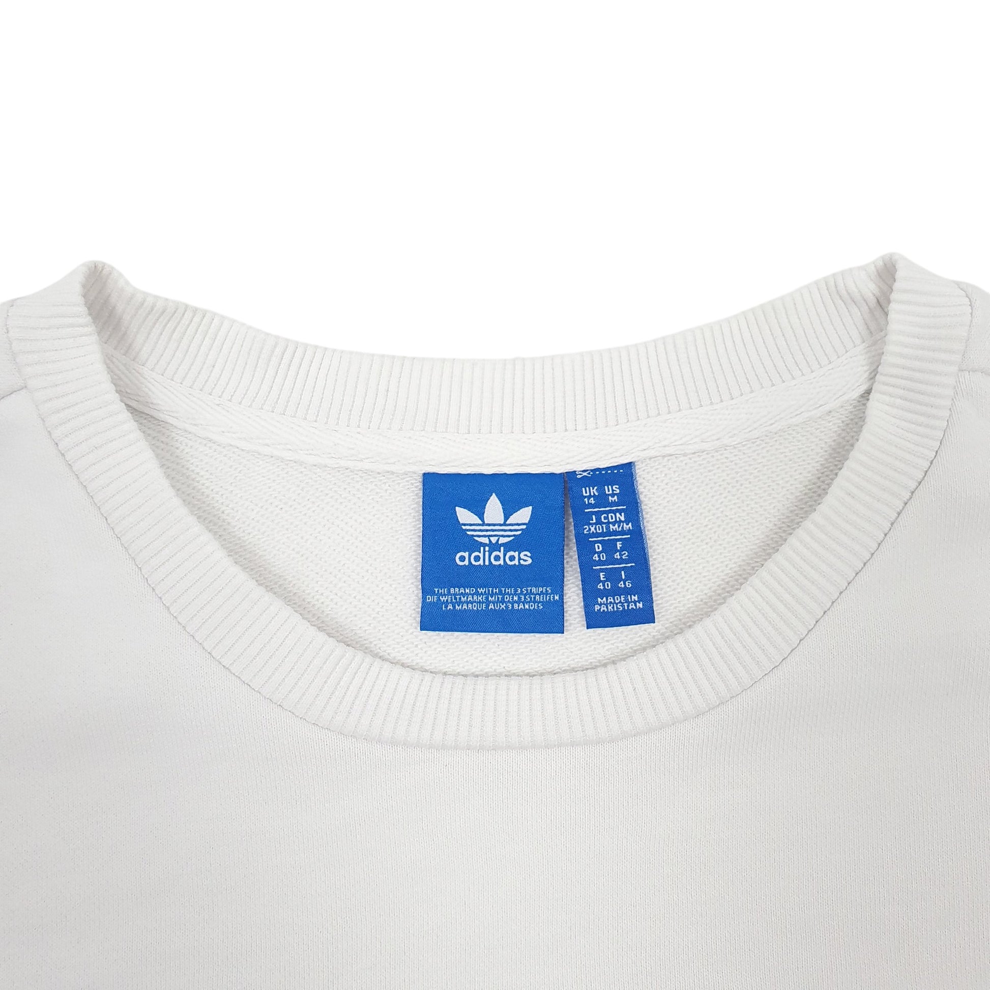Mens White Adidas  Crewneck Jumper