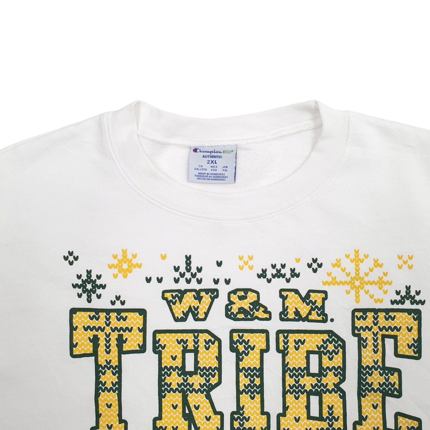 Mens White Champion Tribe Crewneck Jumper