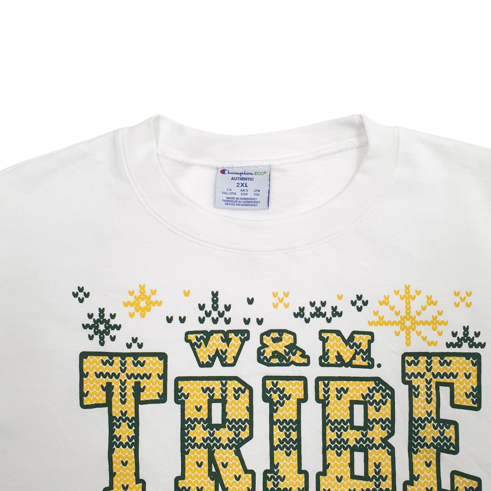 Mens White Champion Tribe Crewneck Jumper