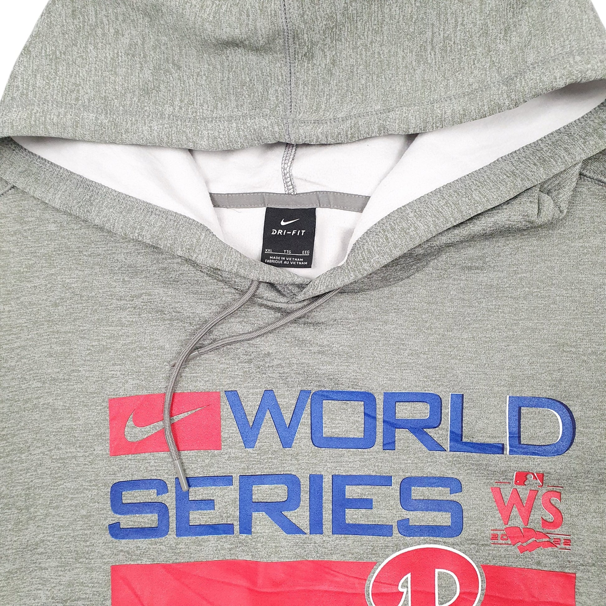 Mens Grey Nike MLB Philadephia Phillies Baseball World Series Hoodie Jumper