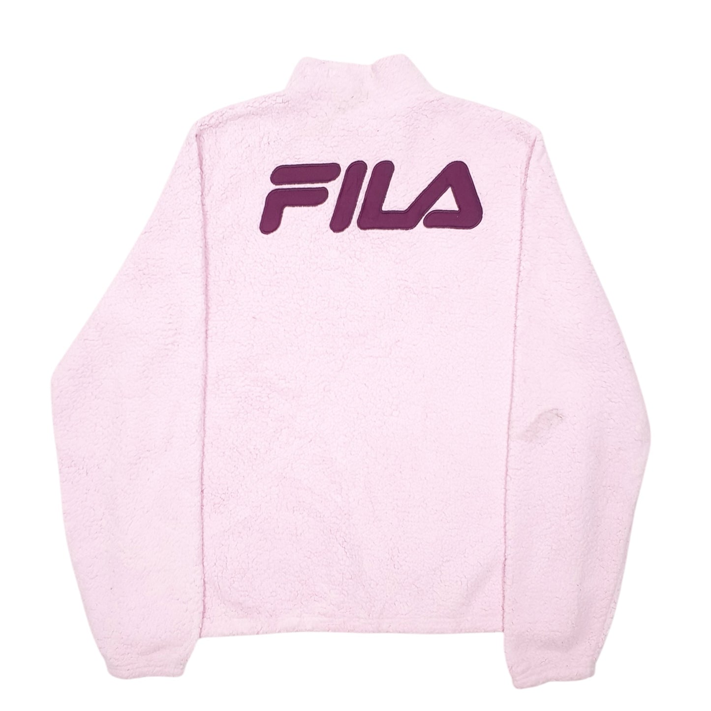 Womens Pink Fila  Quarter Zip Jumper