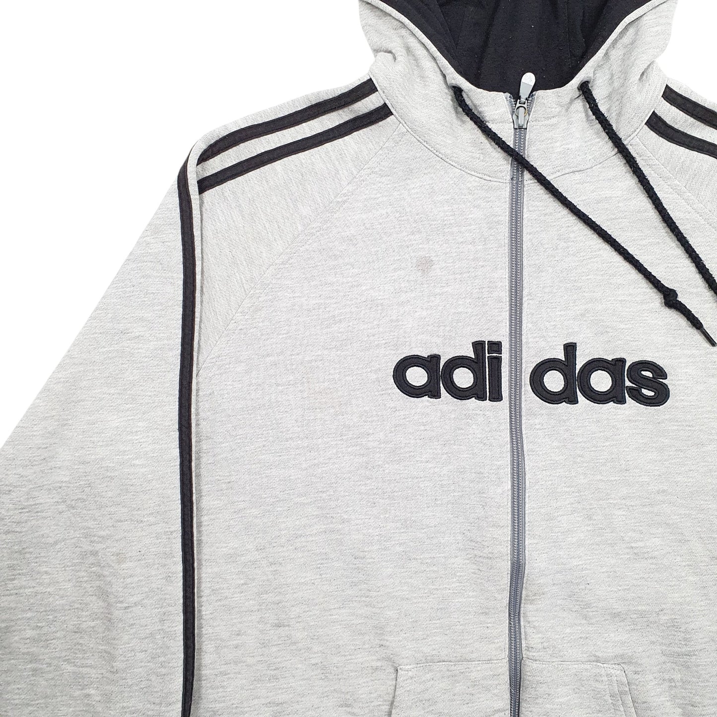 Mens Grey Adidas Spellout Full Zip Jumper