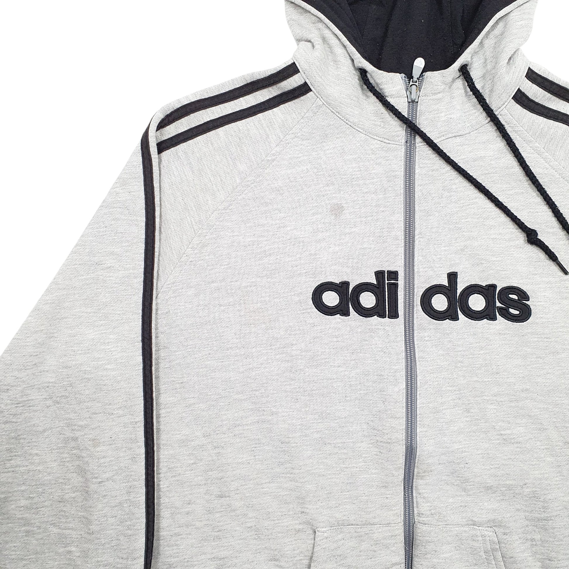 Mens Grey Adidas Spellout Full Zip Jumper