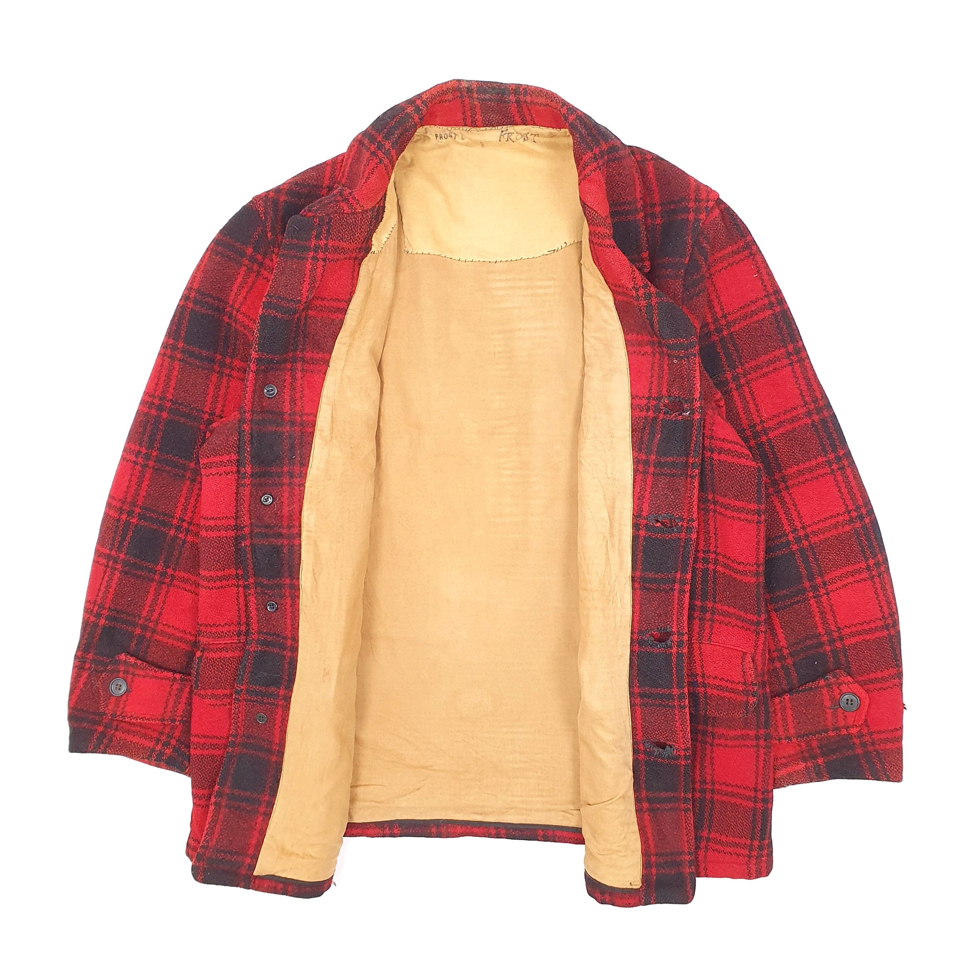 Mens Red Unbranded Vintage 1940s Hunting Mackinaw  Coat