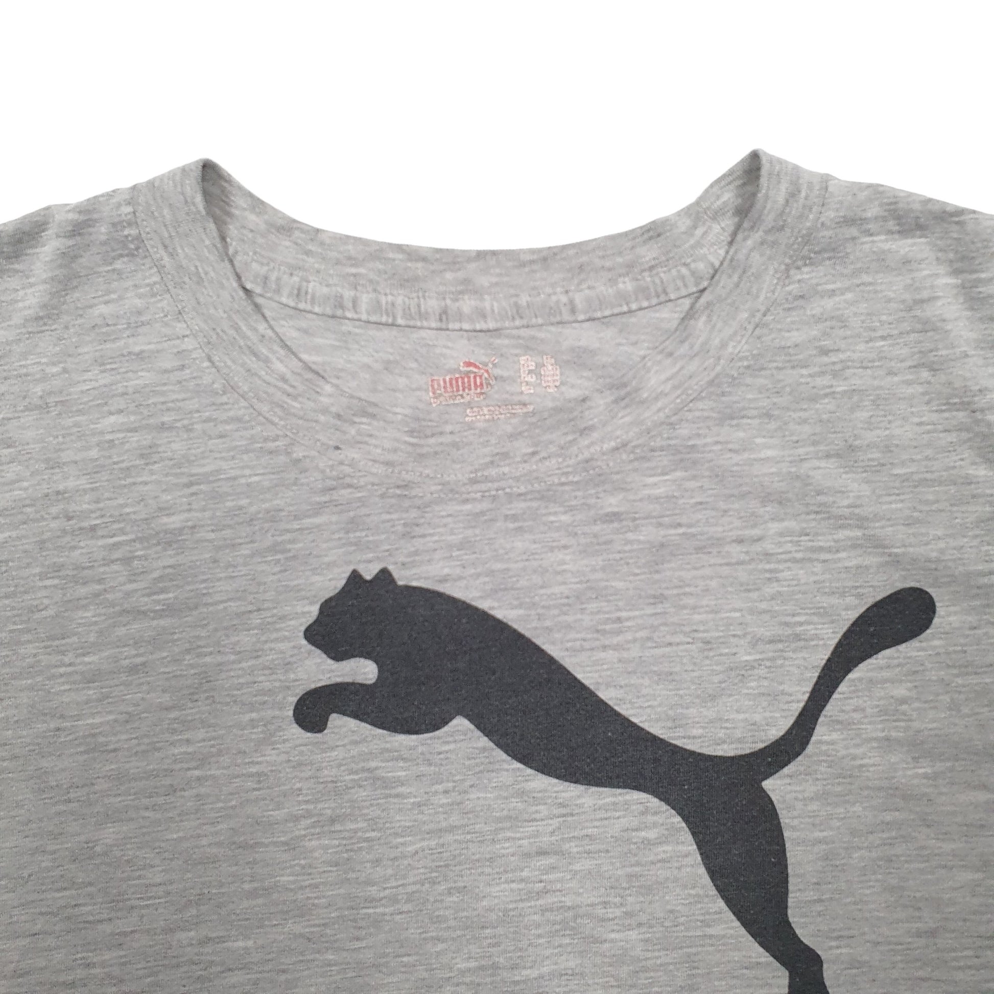 Mens Grey Puma Spellout Short Sleeve T Shirt
