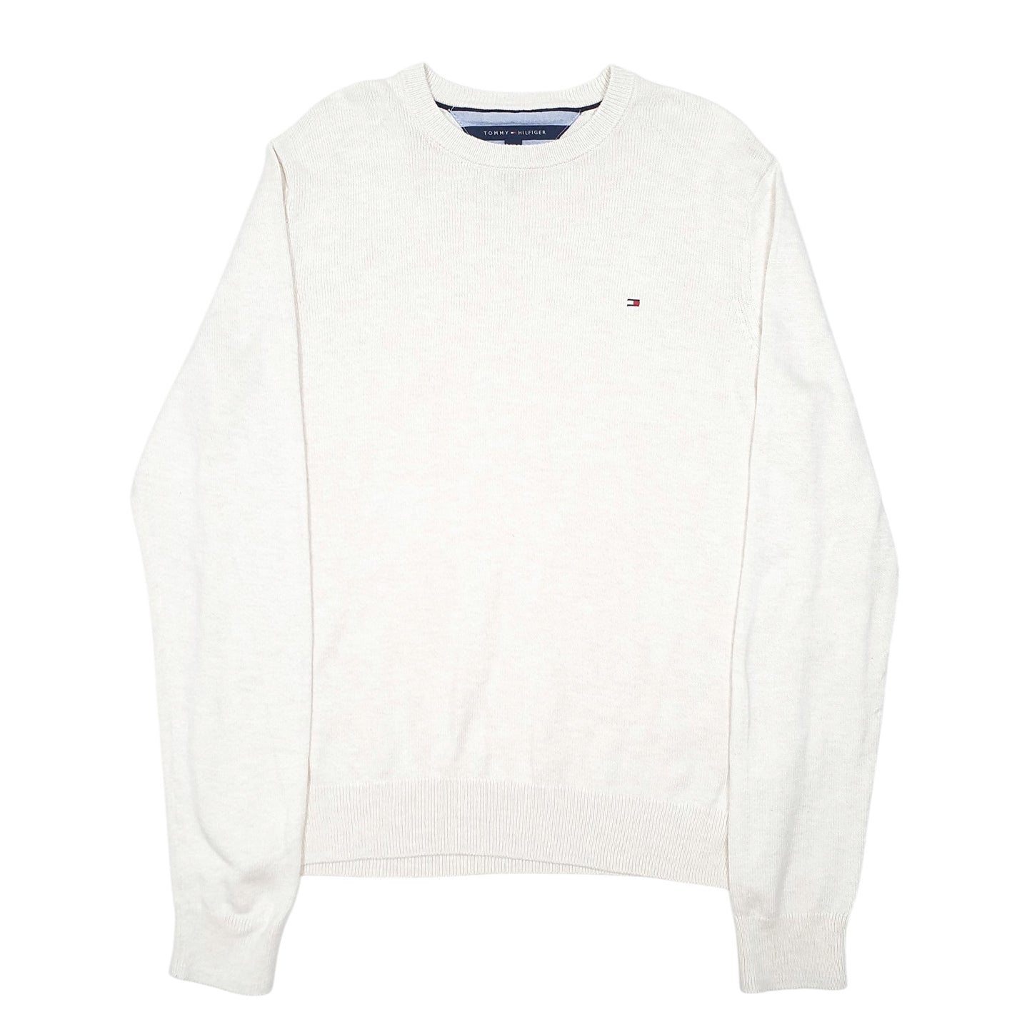 Mens Cream Tommy Hilfiger Knit Crewneck Jumper