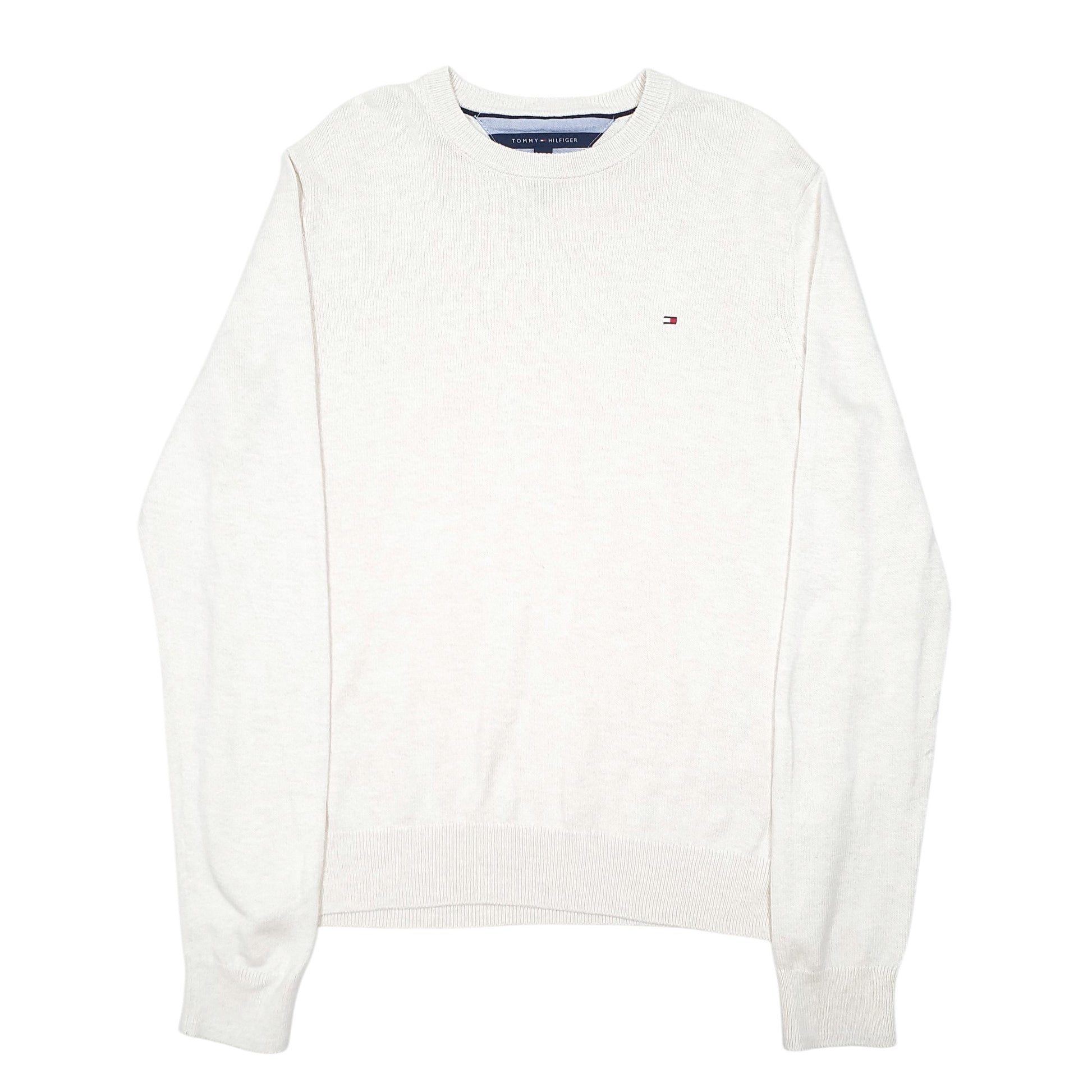 Mens Cream Tommy Hilfiger Knit Crewneck Jumper