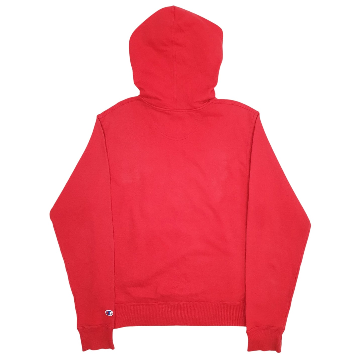 Mens Red Champion Spellout Hoodie Jumper