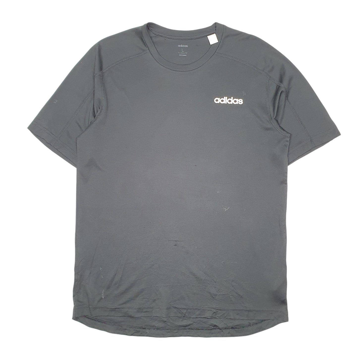 Womens Black Adidas Climalite Active Workout Gym Running Short Sleeve T Shirt