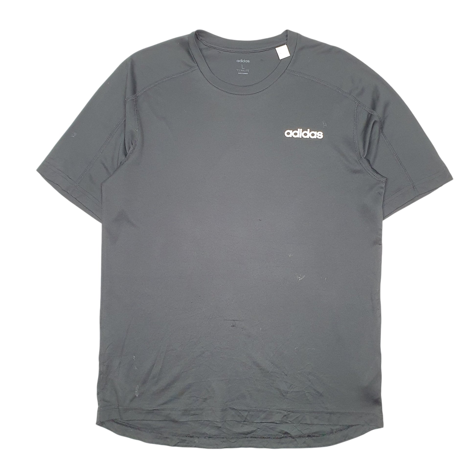 Womens Black Adidas Climalite Active Workout Gym Running Short Sleeve T Shirt