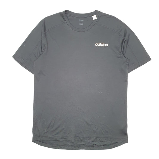 Womens Black Adidas Climalite Active Workout Gym Running Short Sleeve T Shirt