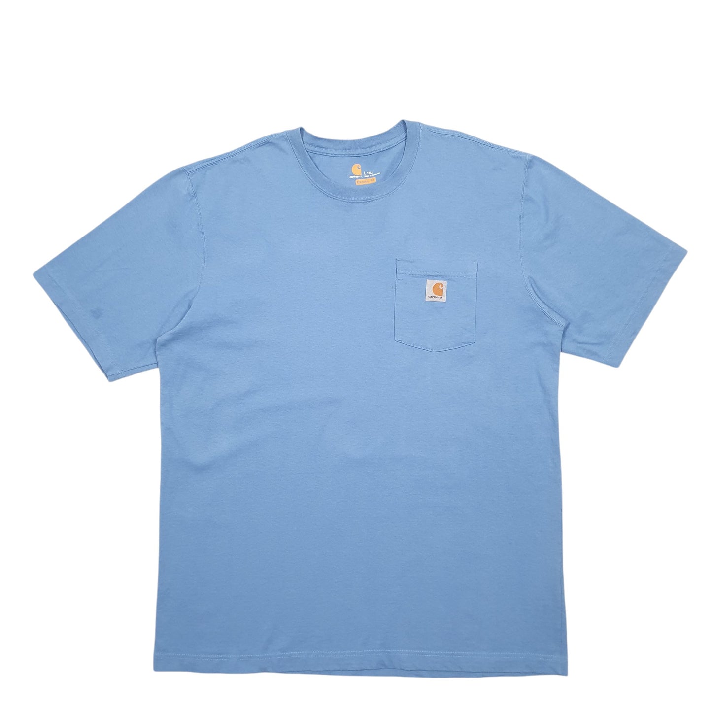 Mens Blue Carhartt Pocket Short Sleeve T Shirt
