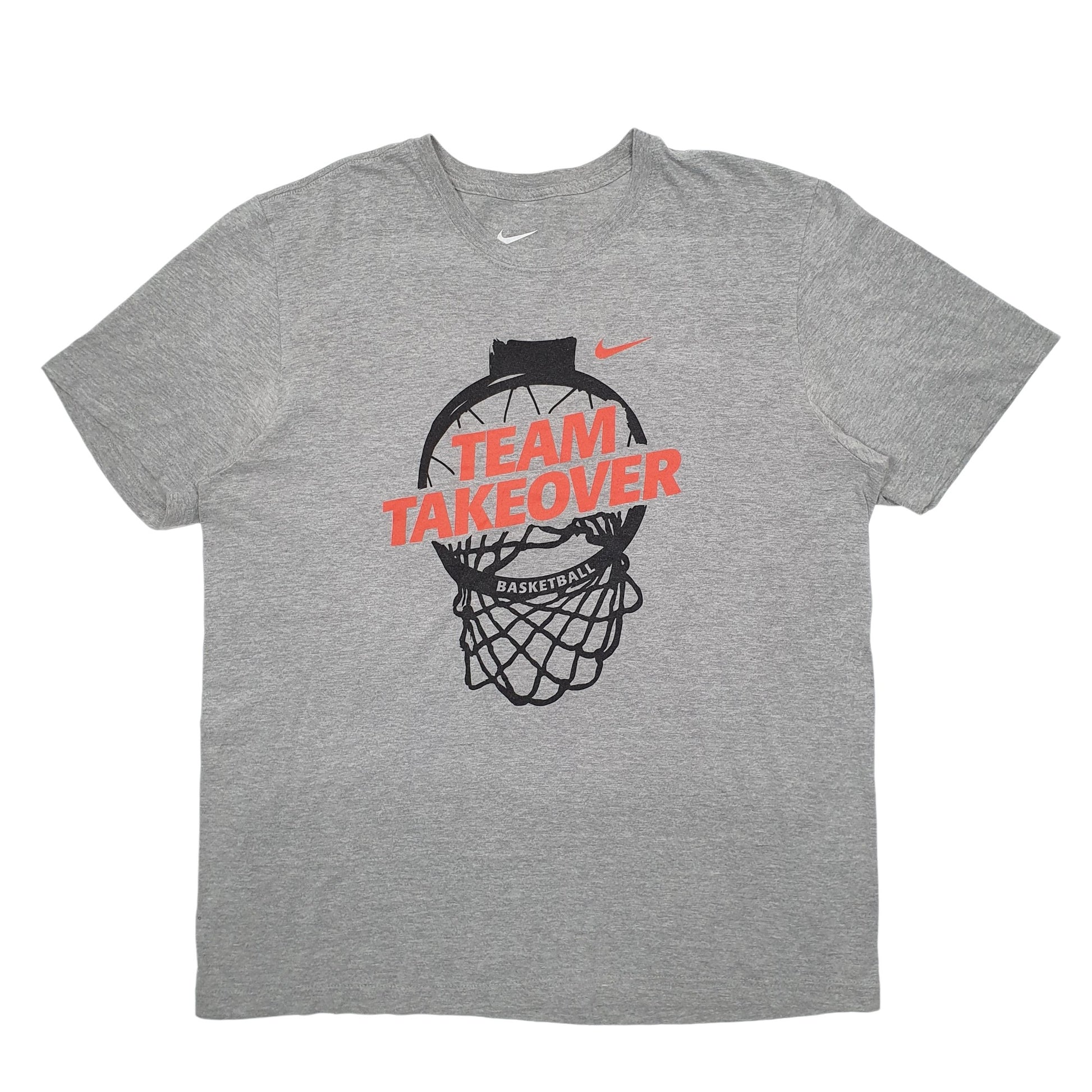 Mens Grey Nike Spellout Basketball Short Sleeve T Shirt