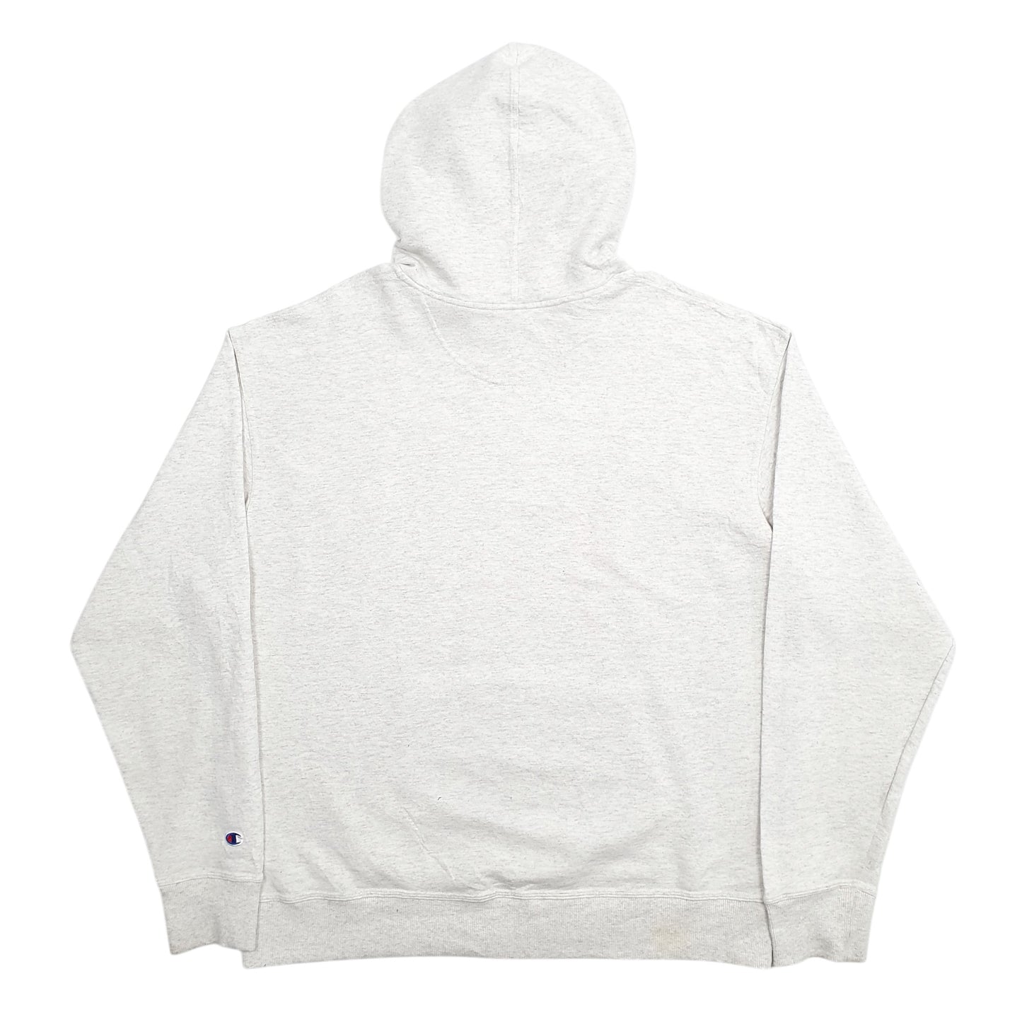 Mens Grey Champion Spellout Hoodie Jumper