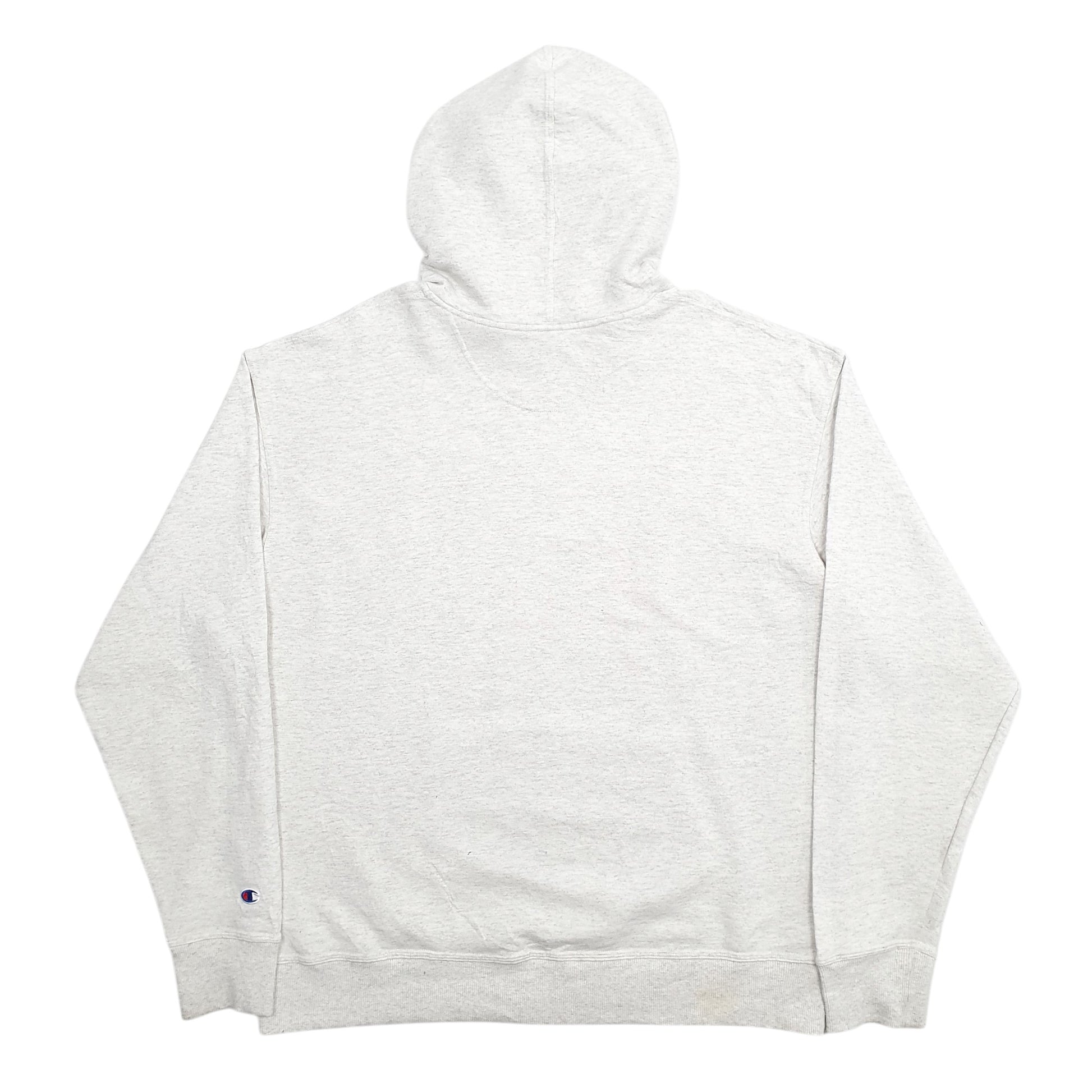 Mens Grey Champion Spellout Hoodie Jumper