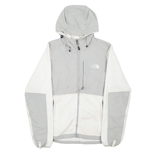 Womens White The North Face Stains on the centre front and discolouration on both Sleeves. Full Zip Jumper