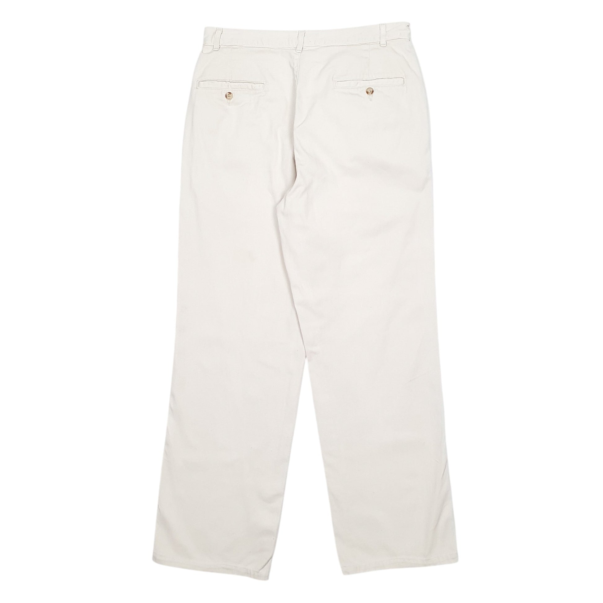 Mens Cream Polo Ralph Lauren Polo Double Pleated Vintage Made In USA Chino Trousers