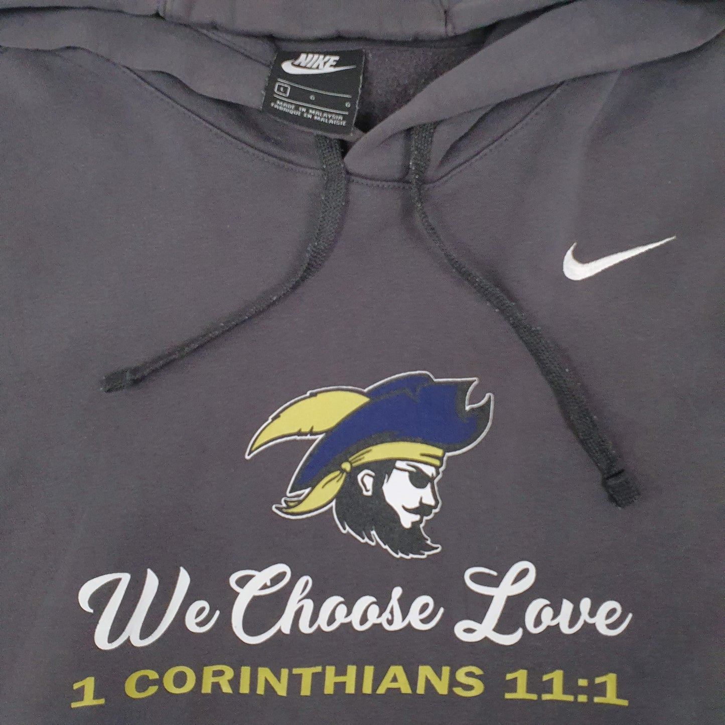 Mens Grey Nike We Choose Love Hoodie Jumper