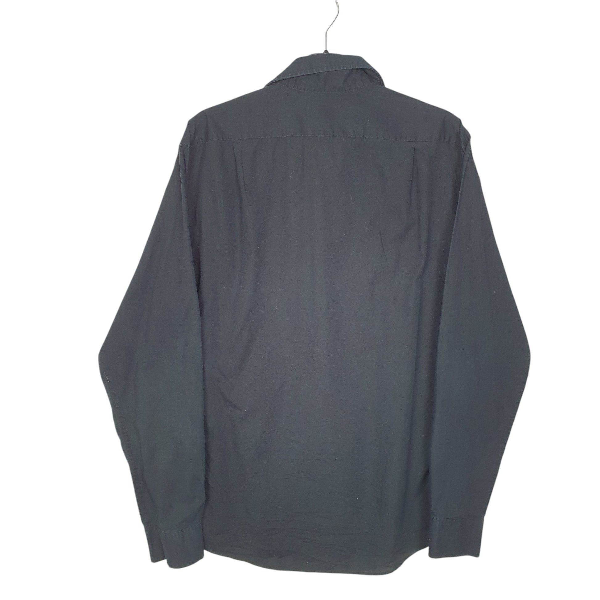 Mens Black Dockers Fitted Long Sleeve Shirt