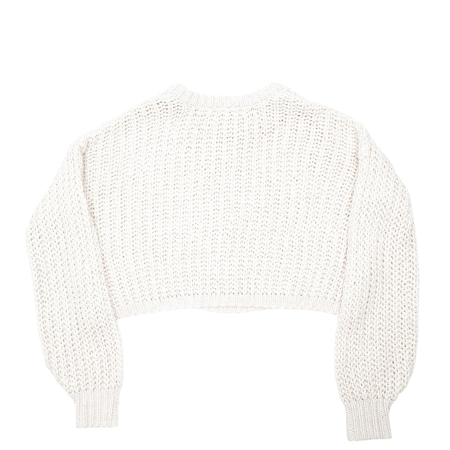 Womens Cream Garage Cropped Knit Cable Crewneck Jumper