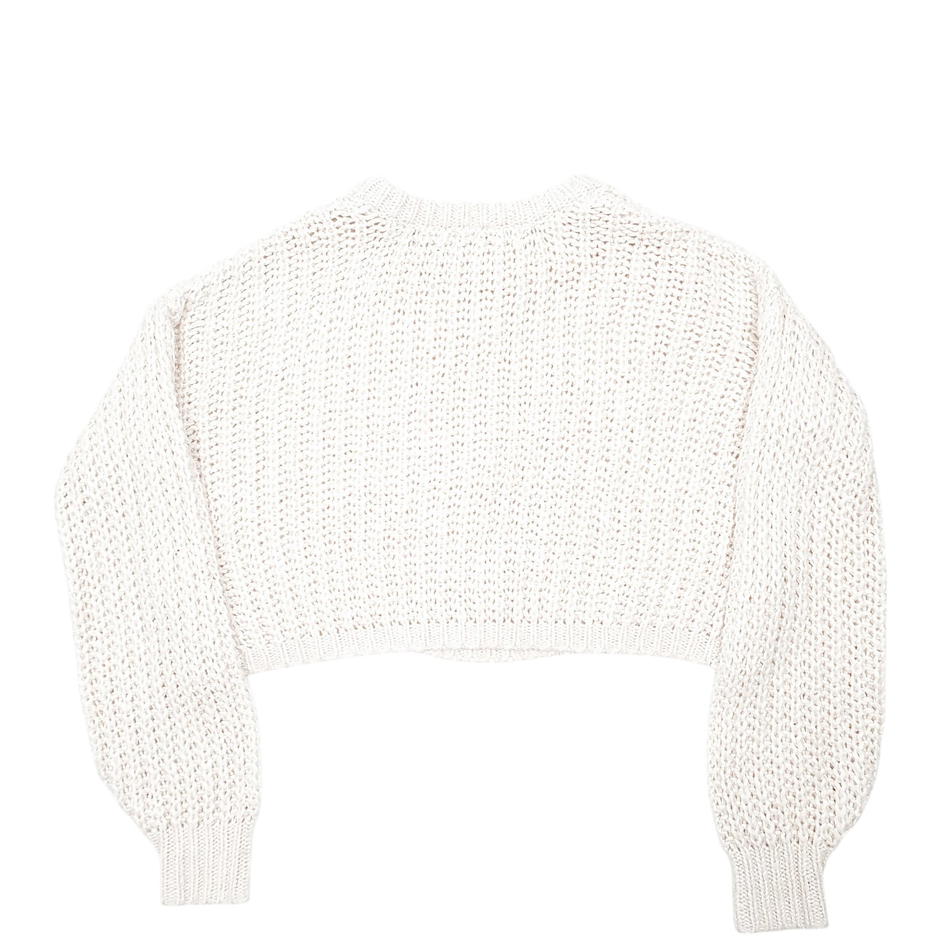 Womens Cream Garage Cropped Knit Cable Crewneck Jumper