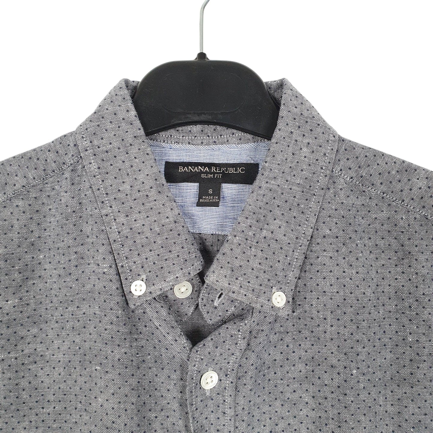 Mens Grey Banana Republic Dots Long Sleeve Shirt