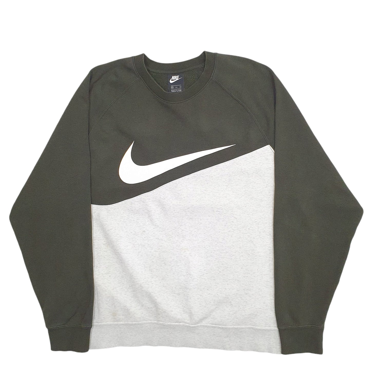 Mens Khaki Nike Swoosh Crewneck Jumper